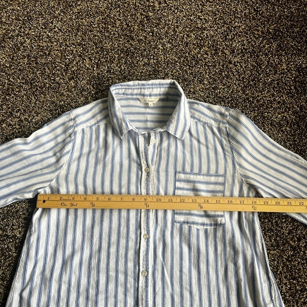 Ci Sono Blue and White Striped Casual Shirt - Picture 6 of 7